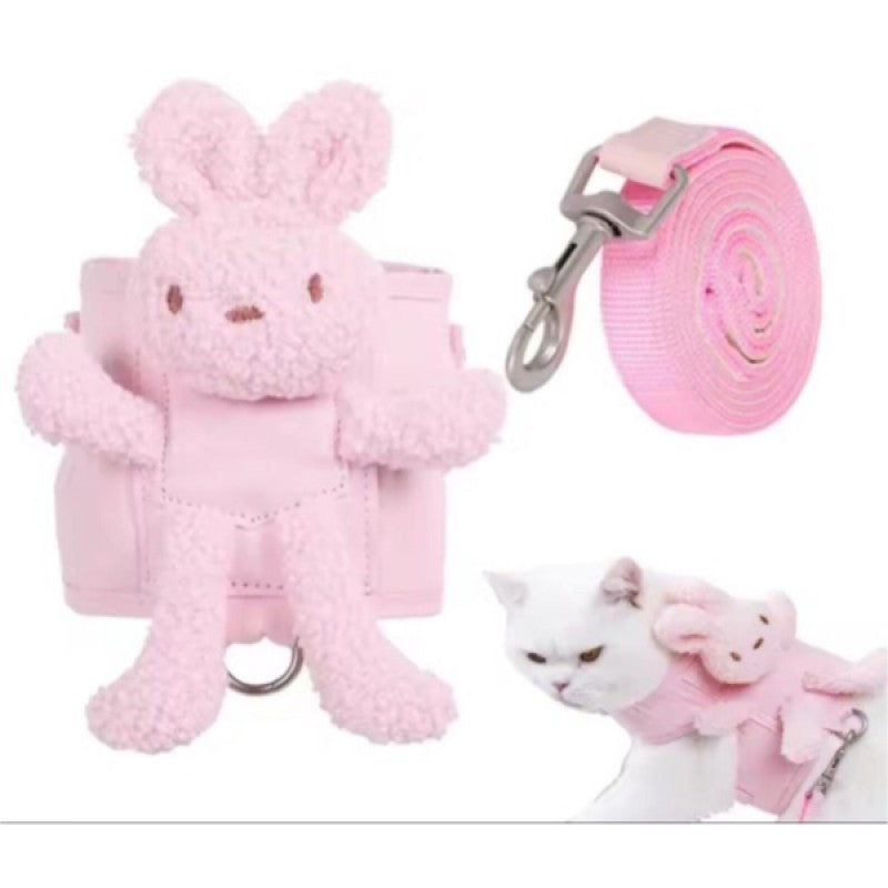 Evcil Hayvan Peluş Ayıcıklı Göğüs Gezdirme Tasması Set