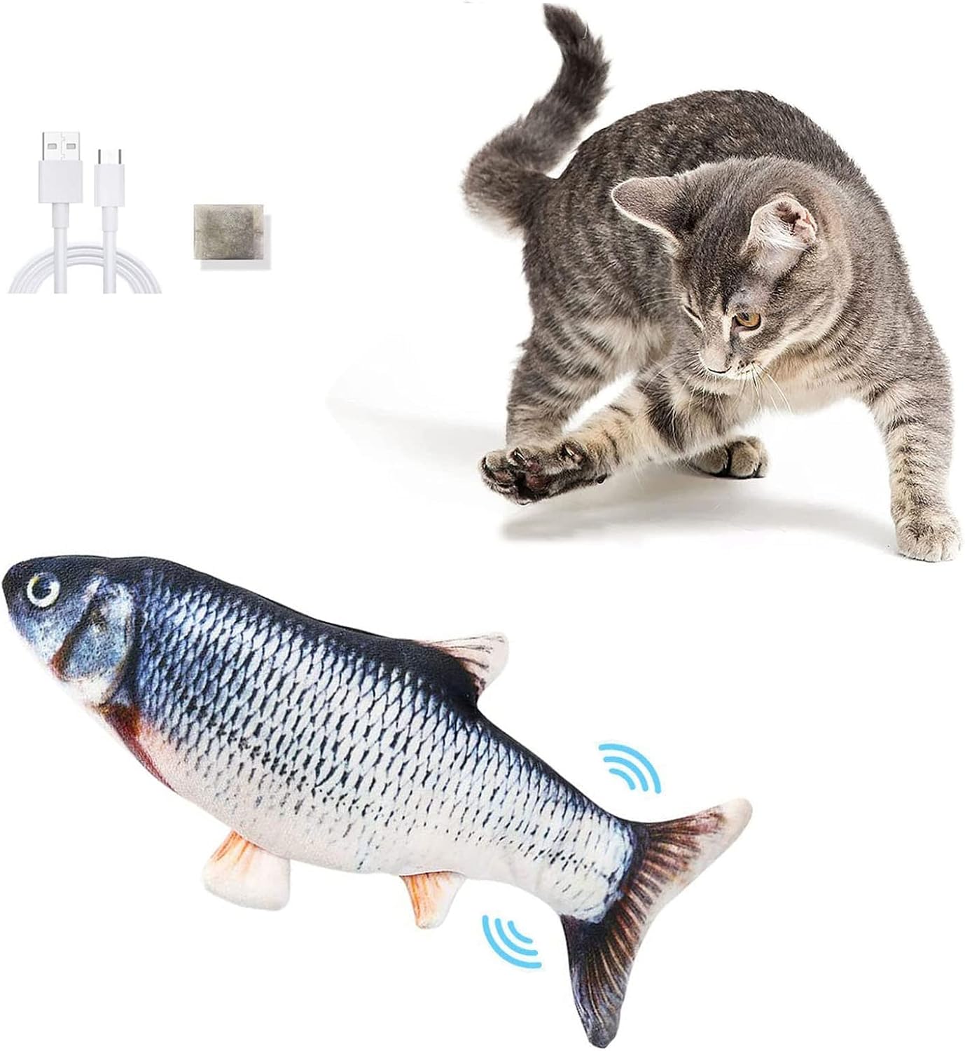 PatiliHarikalar Hareketli Balık Kedi Oyuncağı Şarjlı