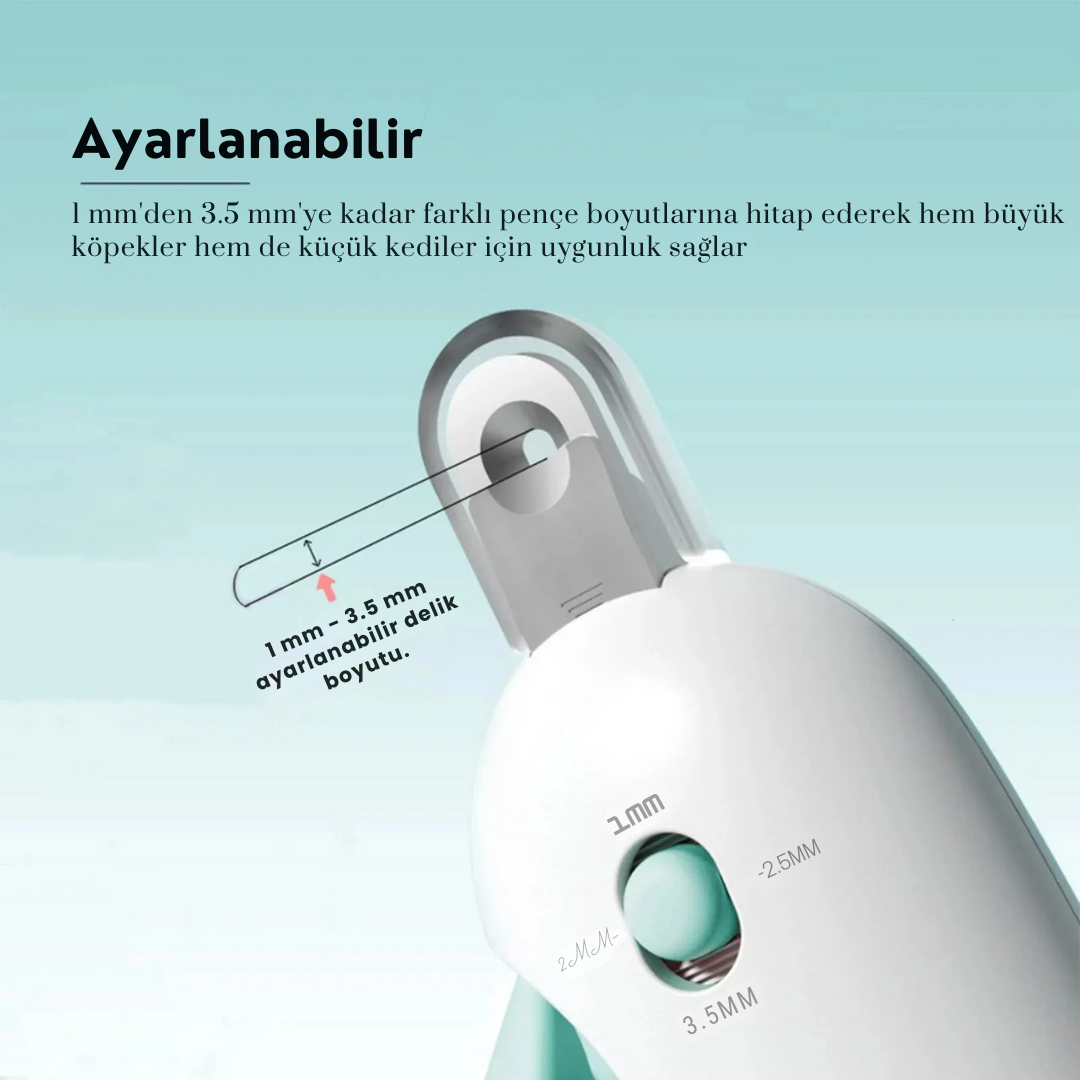 Törpülü Hazneli Ayarlanabilir Kedi Köpek Tırnak Makası