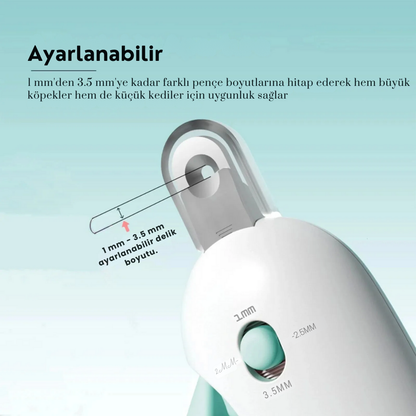 Törpülü Hazneli Ayarlanabilir Kedi Köpek Tırnak Makası
