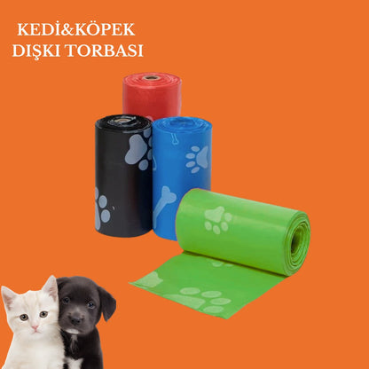 PatiliHarikalar Dörtlü Renkli ve Dayanıklı Kedi & Köpek Dışkı Toplama Poşeti