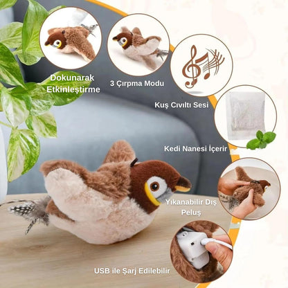 PatiliHarikalar Çırpınan Kuş Kedi Eğlence Oyuncağı