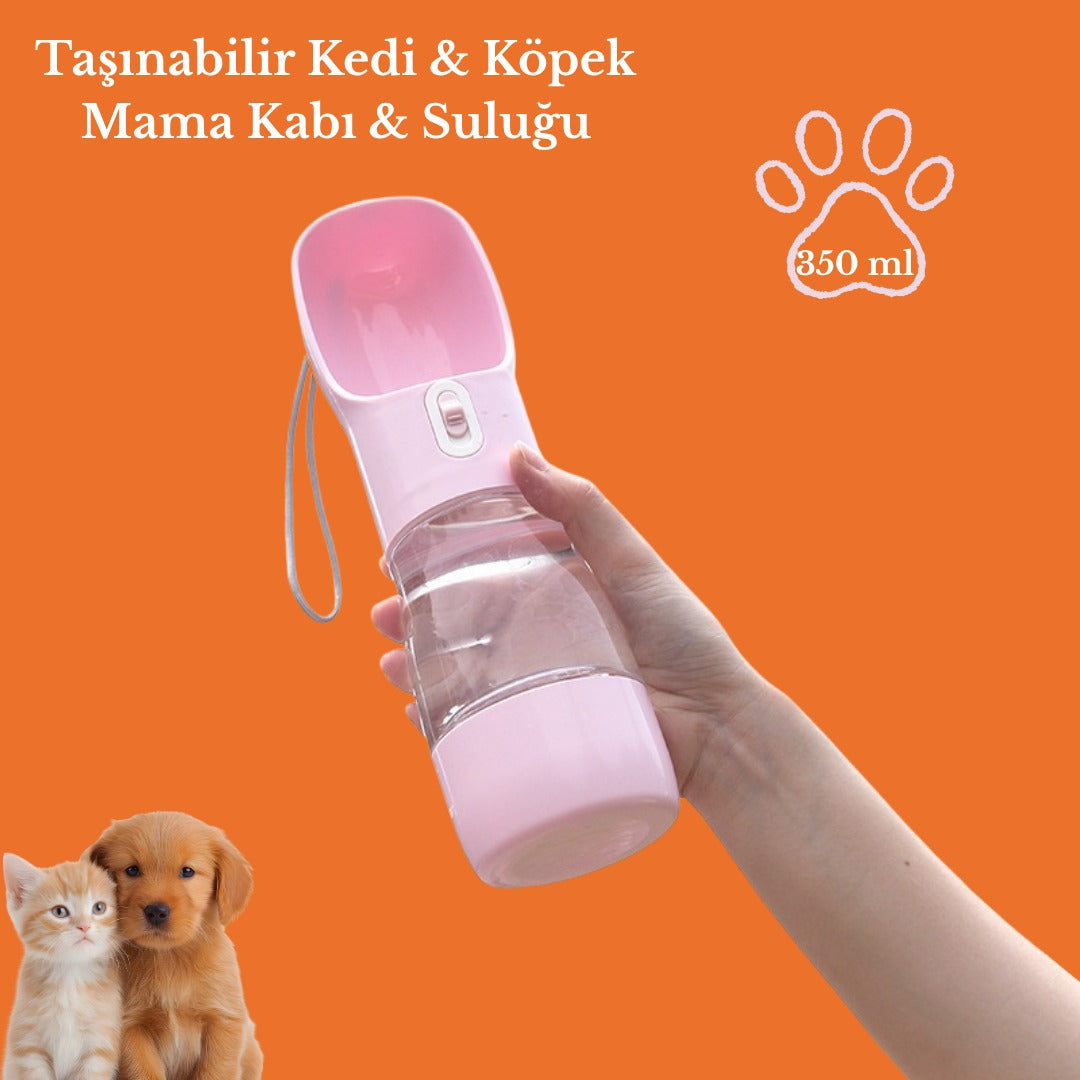PatiliHarikalar Taşınabilir Kedi & Köpek Mama Kabı ve Suluğu