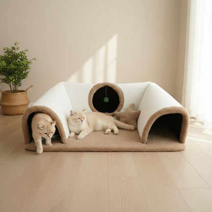 PatiliHarikalar Oyunlu, Yumuşak ve Konforlu Lüks Kedi Tüneli Yatağı